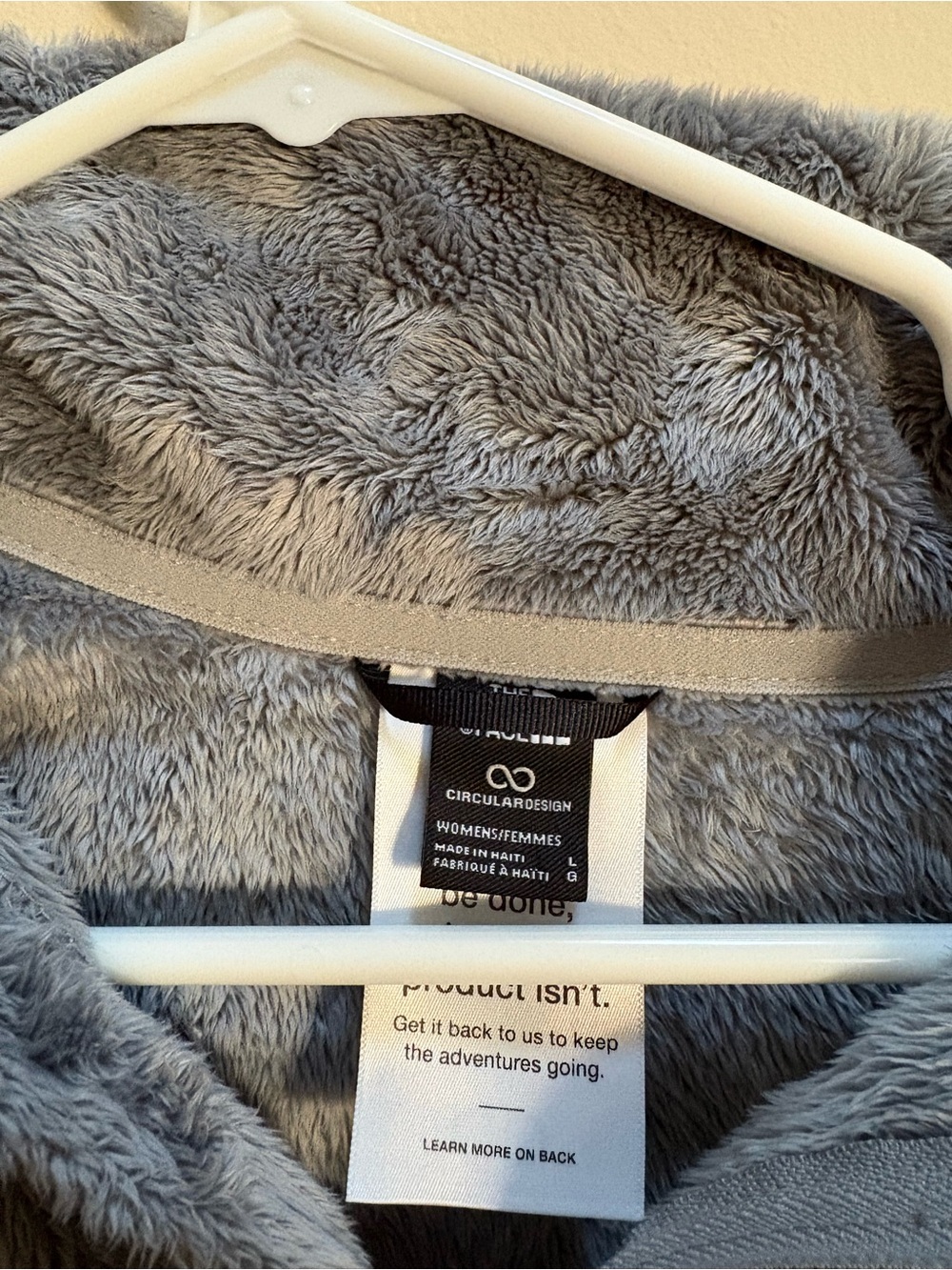 The North Face Women's Plush Gray Full-Zip Fleece Jacket - Picture 3 of 4